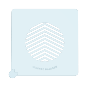 Chevron clear silicone stencil, top view