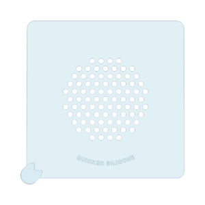 Polka Dots clear silicone stencil, top view