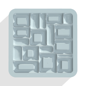 Quilted Cushion Topper Mold in clear food-grade silicone, top view