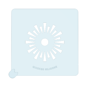 Sunburst clear silicone stencil, top view